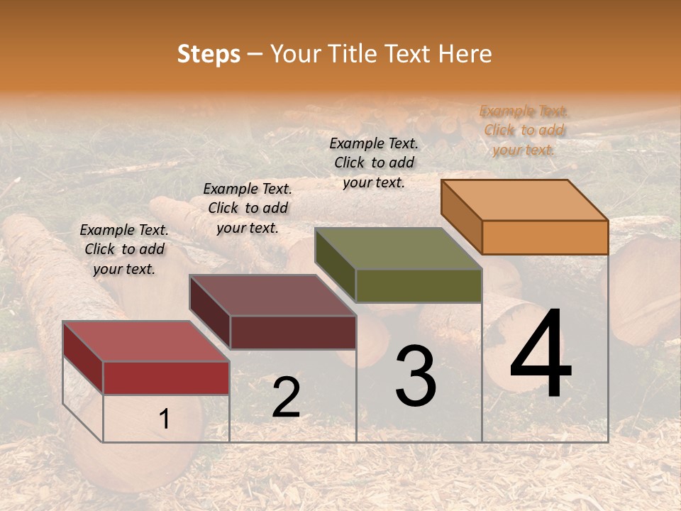 Bunches Of Felled Trees At A Logging Site PowerPoint Template