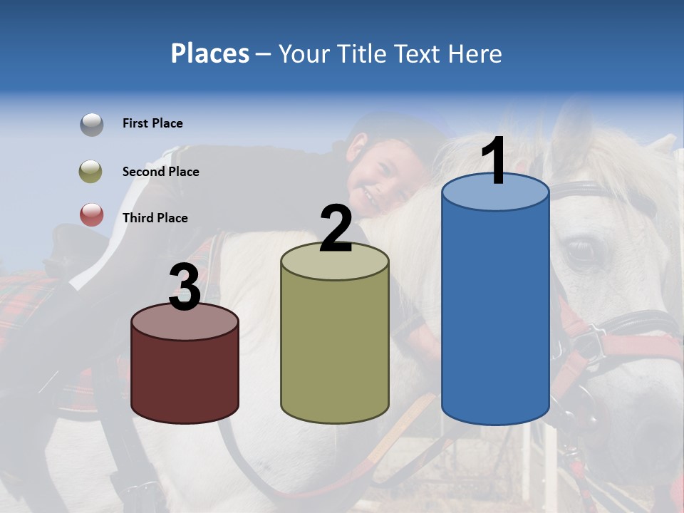 Little Girl And Her Best Friend White Shetland Pony PowerPoint Template