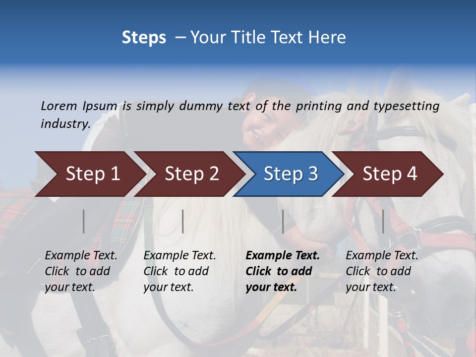 Little Girl And Her Best Friend White Shetland Pony PowerPoint Template