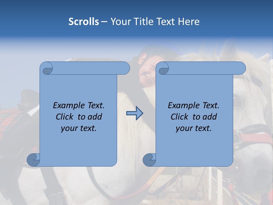 Little Girl And Her Best Friend White Shetland Pony PowerPoint Template