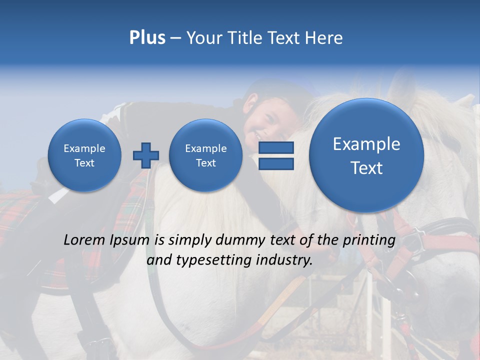 Little Girl And Her Best Friend White Shetland Pony PowerPoint Template