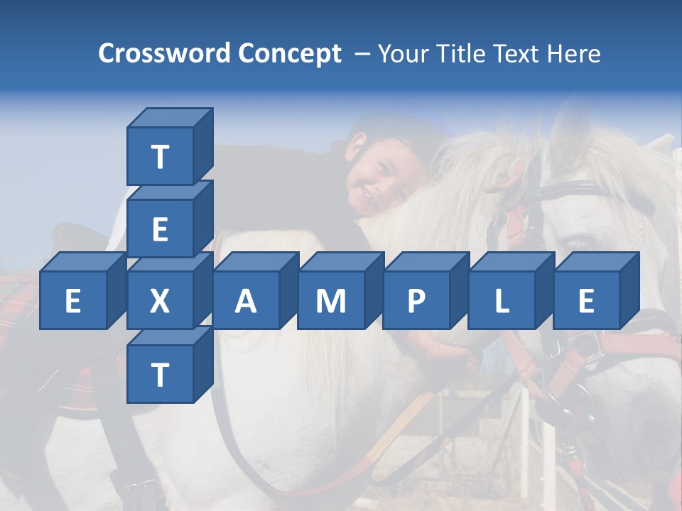 Little Girl And Her Best Friend White Shetland Pony PowerPoint Template