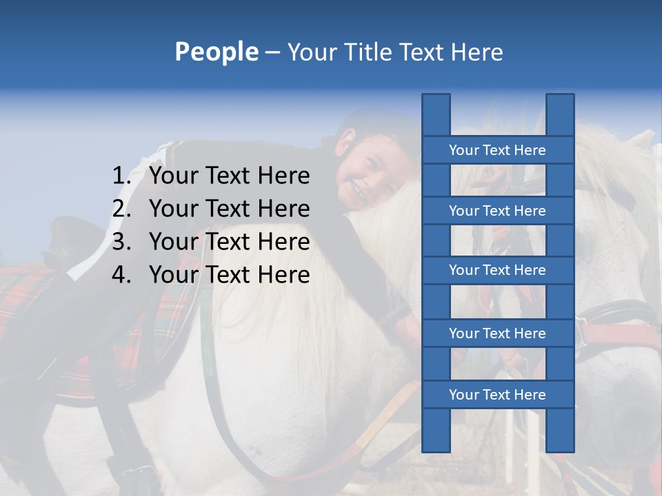 Little Girl And Her Best Friend White Shetland Pony PowerPoint Template