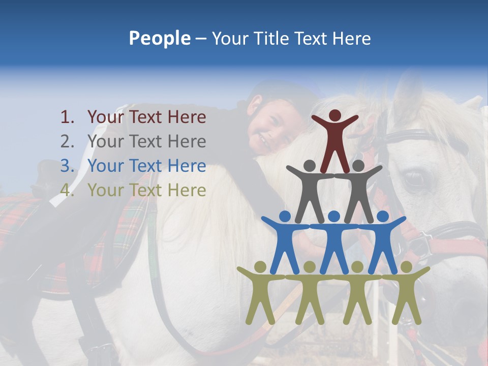 Little Girl And Her Best Friend White Shetland Pony PowerPoint Template