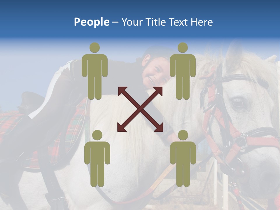 Little Girl And Her Best Friend White Shetland Pony PowerPoint Template