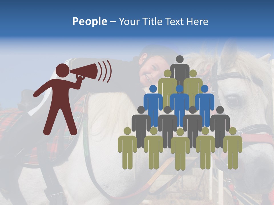 Little Girl And Her Best Friend White Shetland Pony PowerPoint Template