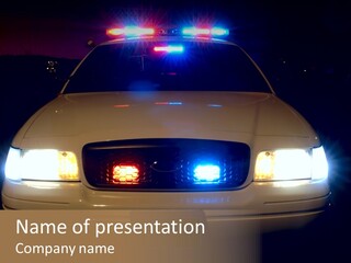 Full Array Of Police Car Lights. PowerPoint Template