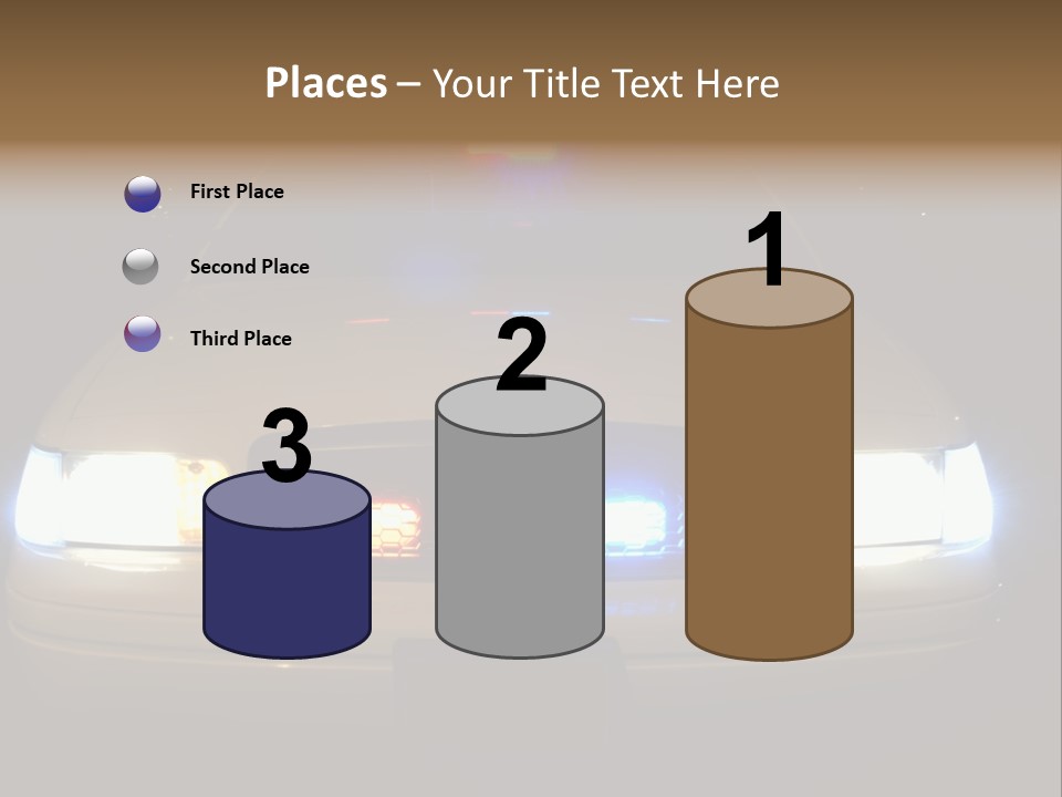 Full Array Of Police Car Lights. PowerPoint Template