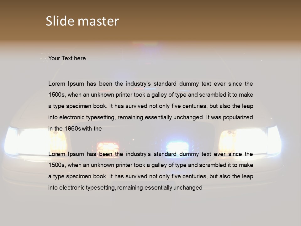 Full Array Of Police Car Lights. PowerPoint Template