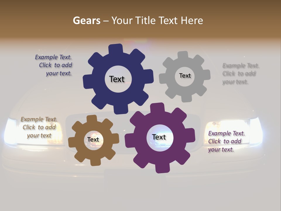Full Array Of Police Car Lights. PowerPoint Template