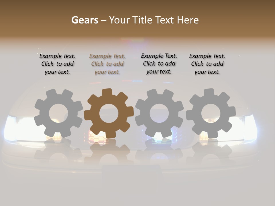 Full Array Of Police Car Lights. PowerPoint Template