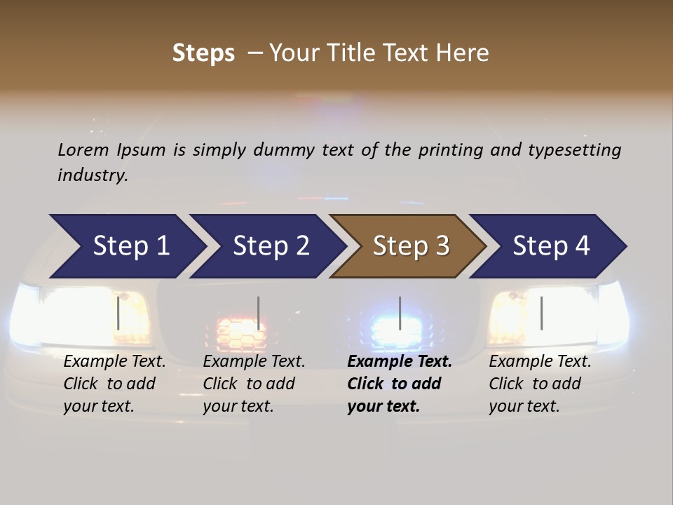 Full Array Of Police Car Lights. PowerPoint Template
