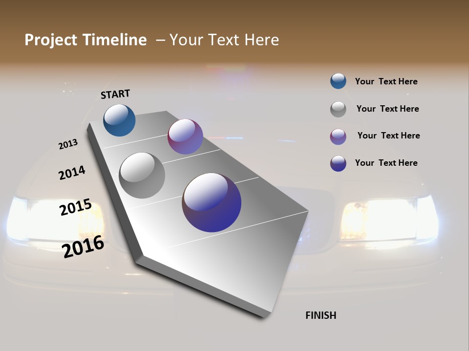 Full Array Of Police Car Lights. PowerPoint Template