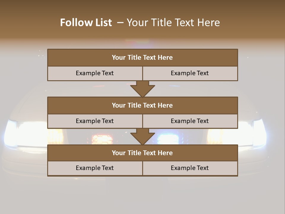 Full Array Of Police Car Lights. PowerPoint Template