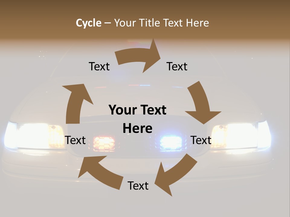 Full Array Of Police Car Lights. PowerPoint Template