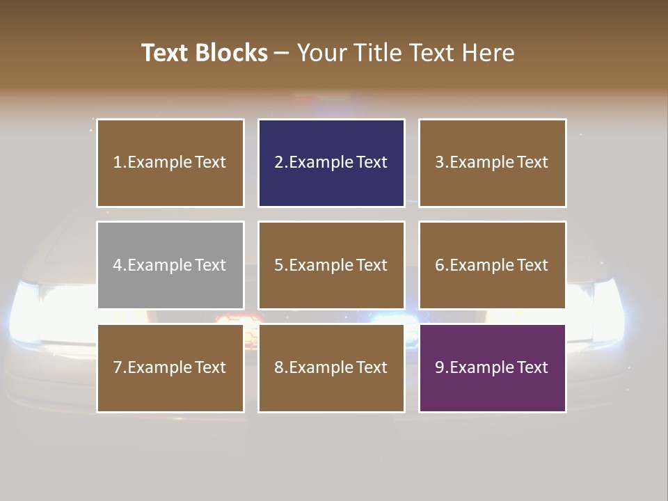 Full Array Of Police Car Lights. PowerPoint Template
