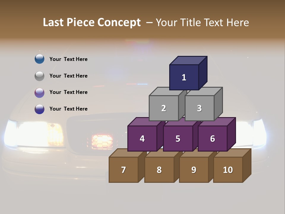 Full Array Of Police Car Lights. PowerPoint Template