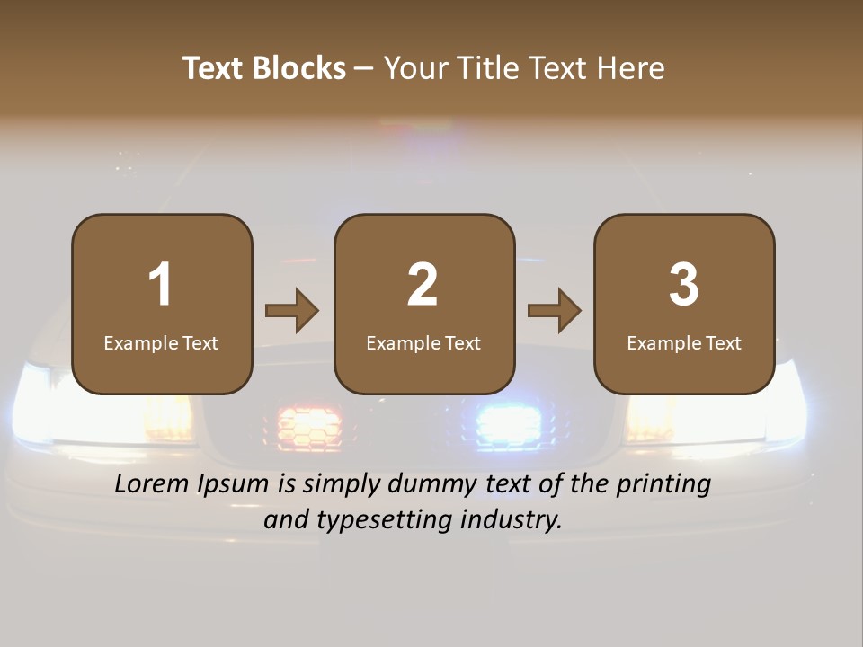 Full Array Of Police Car Lights. PowerPoint Template