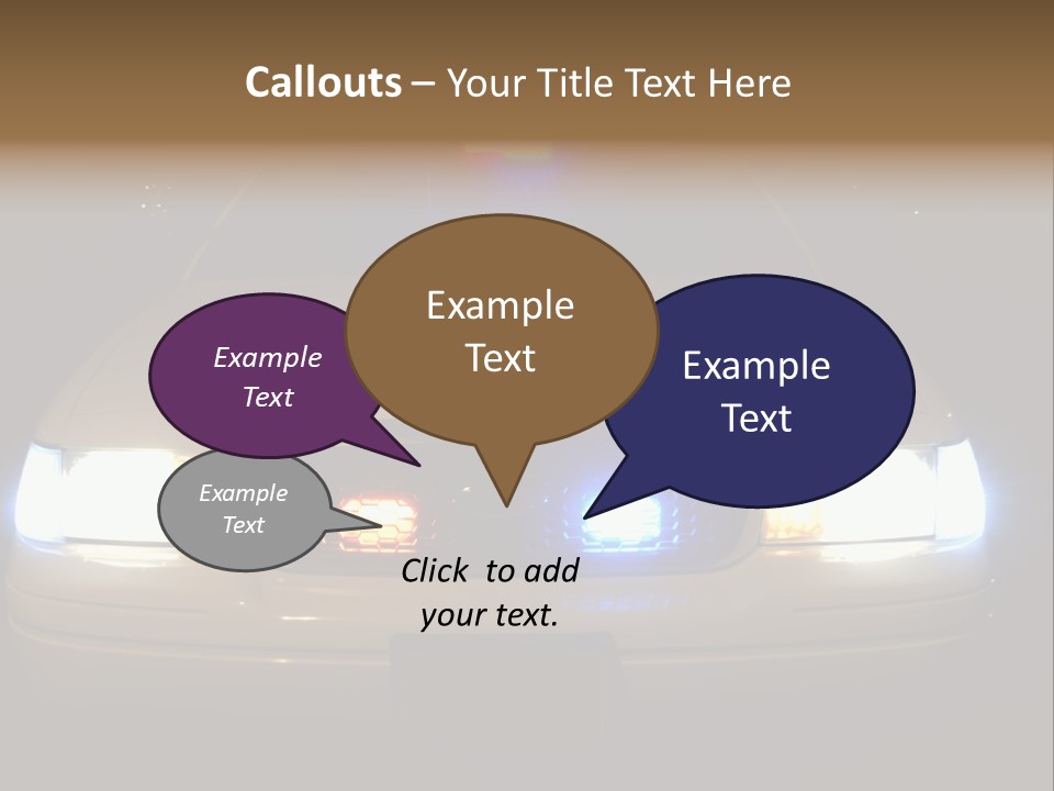 Full Array Of Police Car Lights. PowerPoint Template