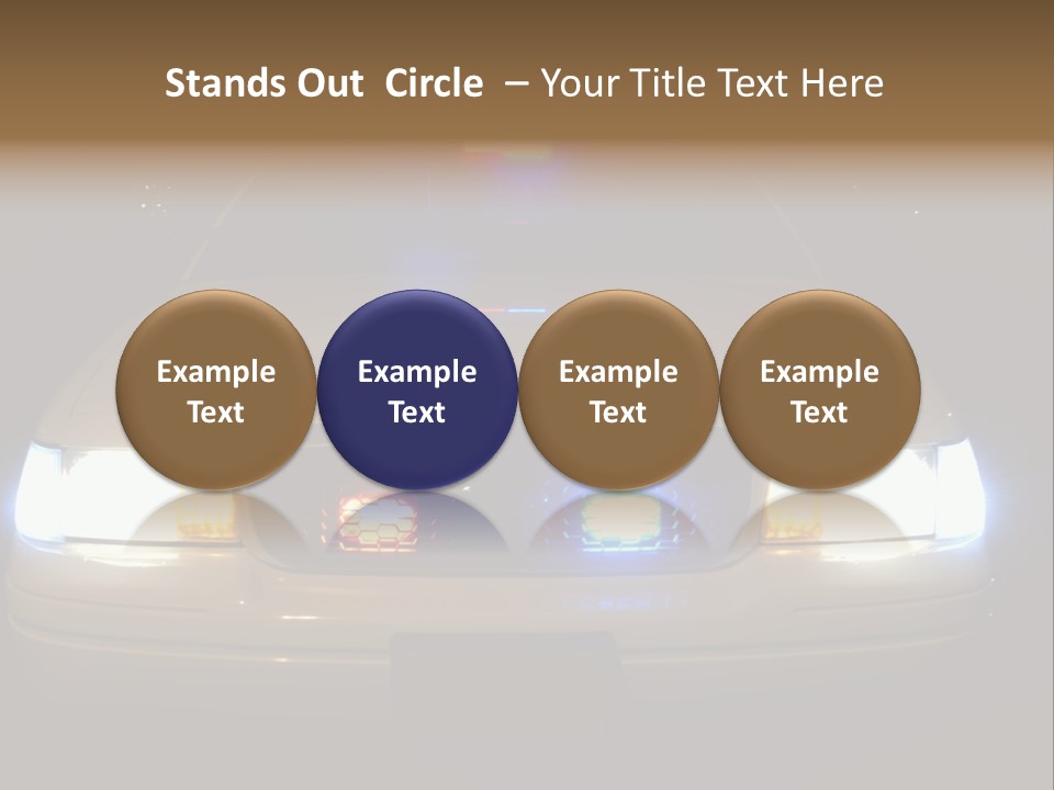 Full Array Of Police Car Lights. PowerPoint Template