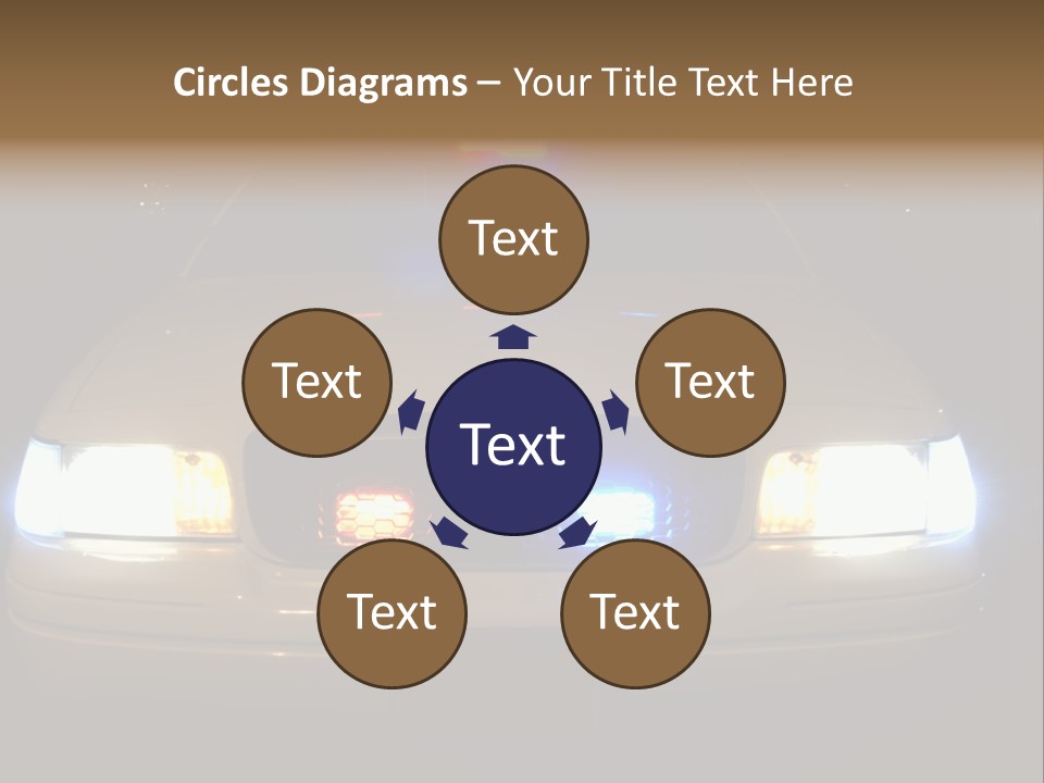 Full Array Of Police Car Lights. PowerPoint Template