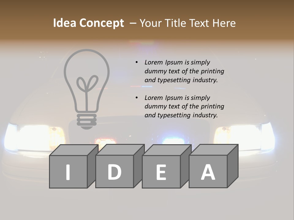 Full Array Of Police Car Lights. PowerPoint Template