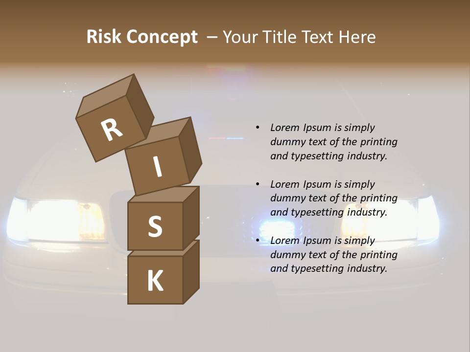 Full Array Of Police Car Lights. PowerPoint Template