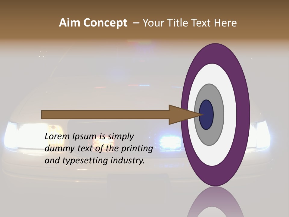 Full Array Of Police Car Lights. PowerPoint Template