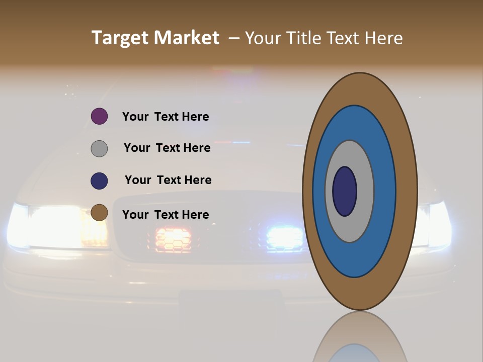 Full Array Of Police Car Lights. PowerPoint Template