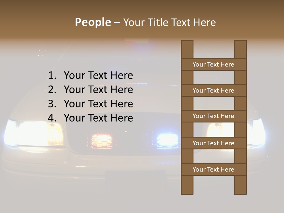Full Array Of Police Car Lights. PowerPoint Template