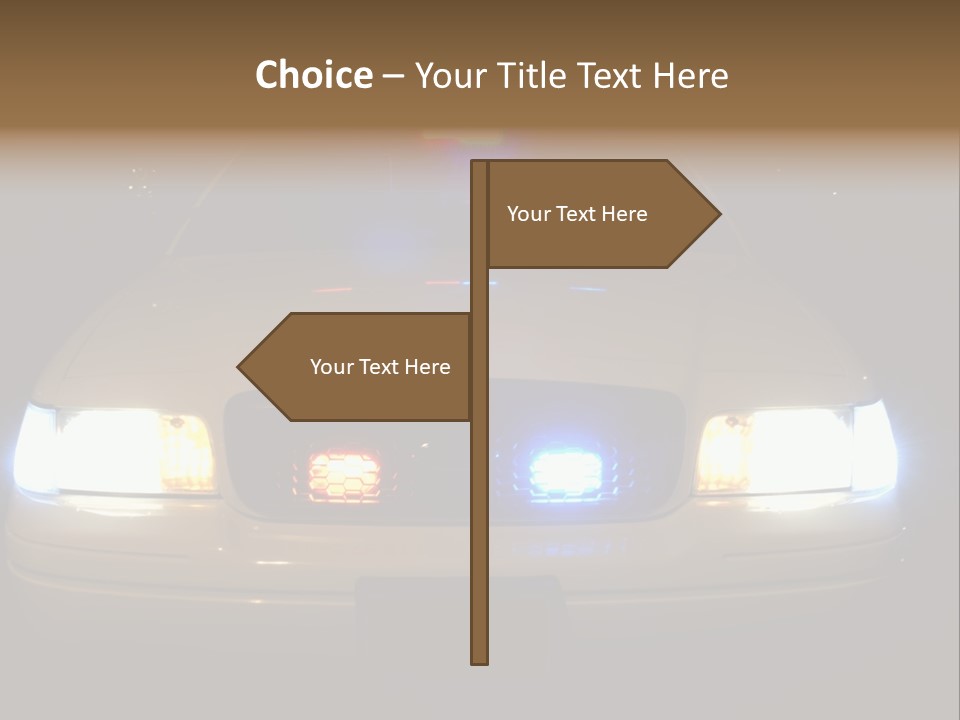 Full Array Of Police Car Lights. PowerPoint Template