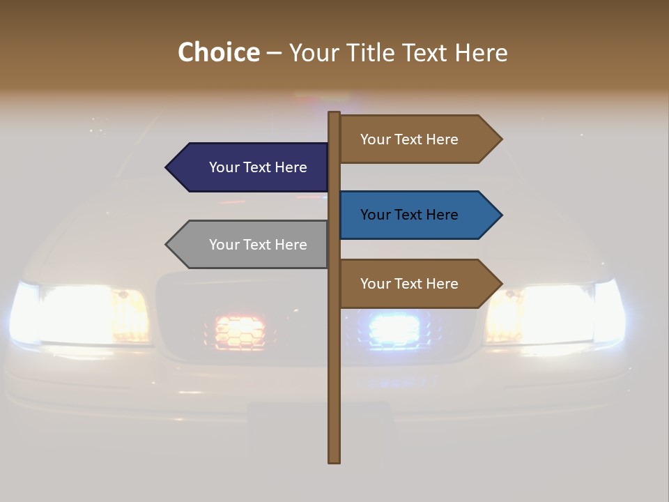 Full Array Of Police Car Lights. PowerPoint Template
