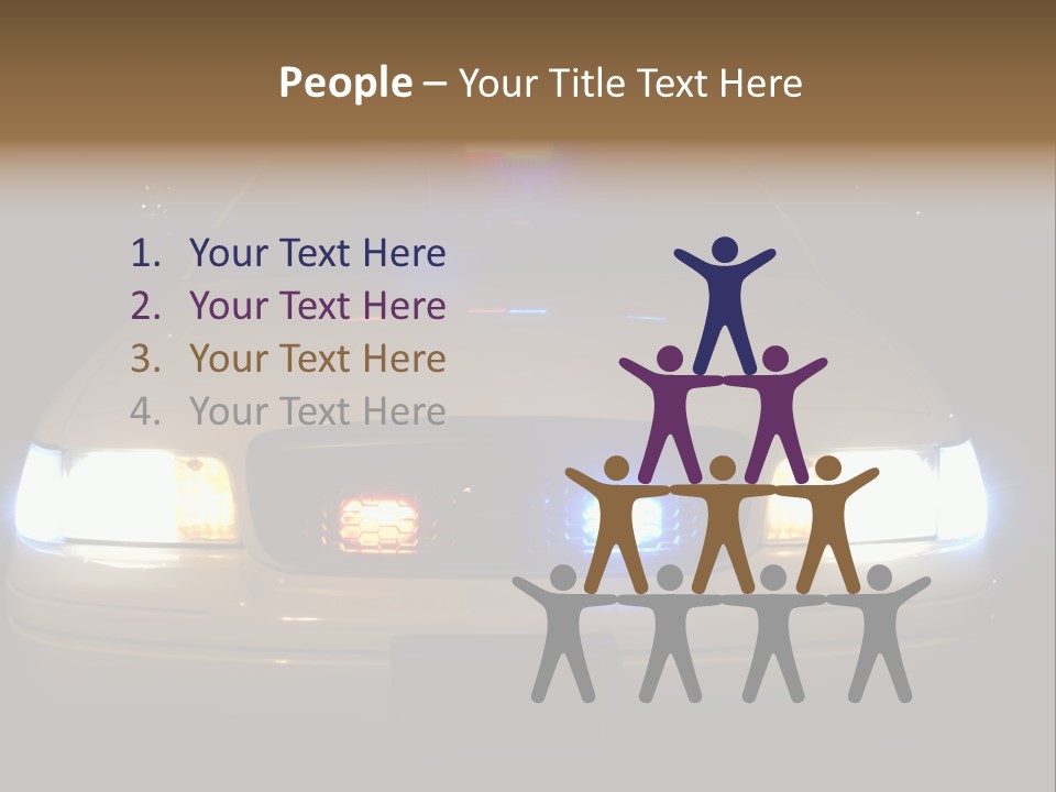 Full Array Of Police Car Lights. PowerPoint Template