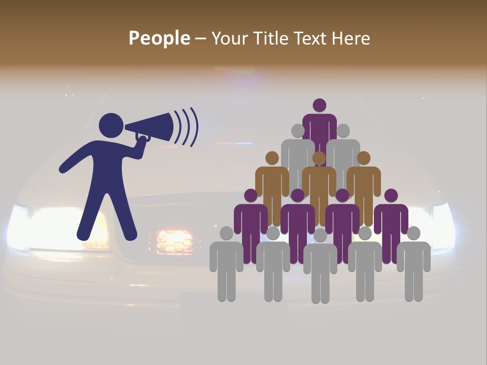 Full Array Of Police Car Lights. PowerPoint Template