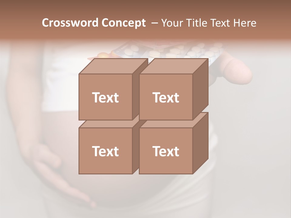 Pregnant Woman Holding Medicine. Nine Month. Third Trimester PowerPoint Template