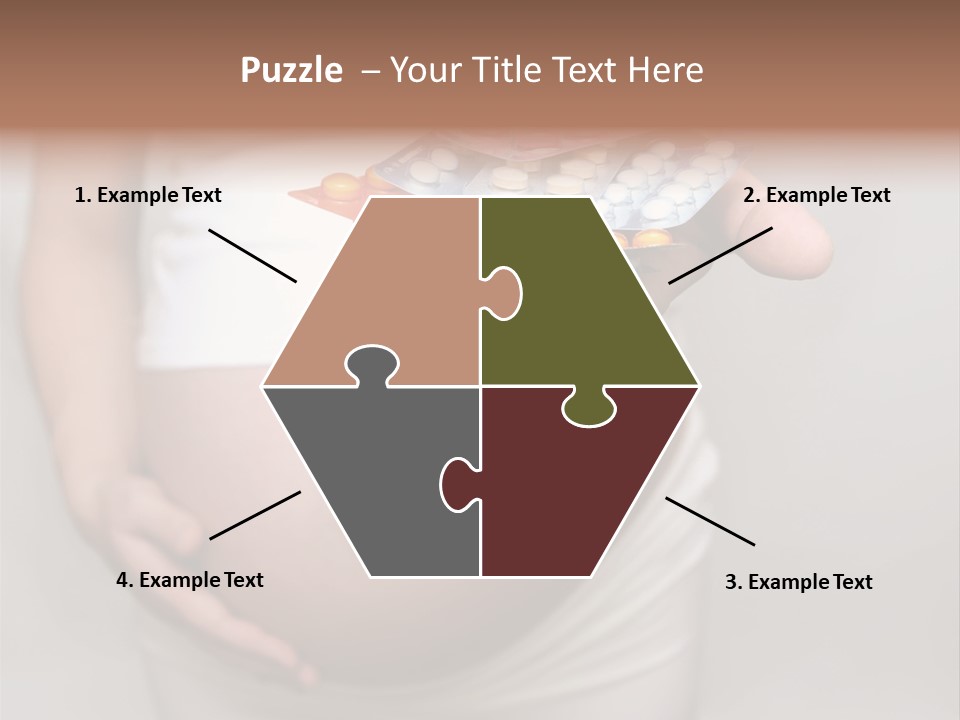 Pregnant Woman Holding Medicine. Nine Month. Third Trimester PowerPoint Template