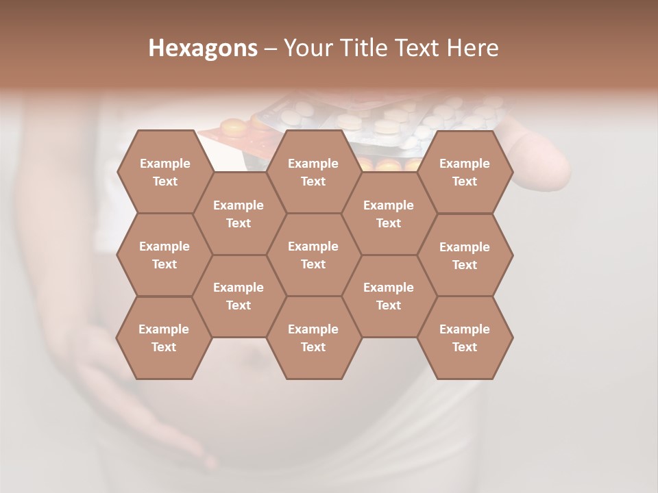 Pregnant Woman Holding Medicine. Nine Month. Third Trimester PowerPoint Template