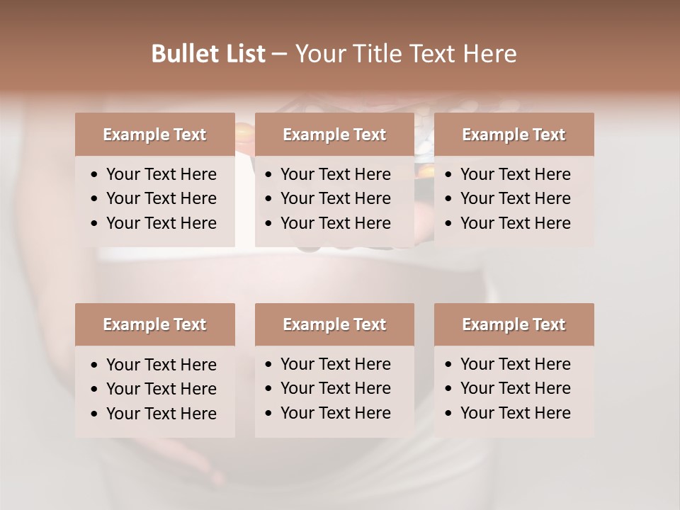 Pregnant Woman Holding Medicine. Nine Month. Third Trimester PowerPoint Template