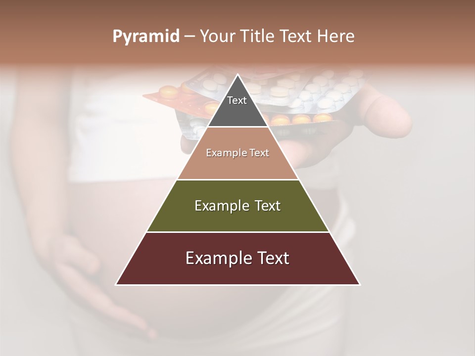 Pregnant Woman Holding Medicine. Nine Month. Third Trimester PowerPoint Template