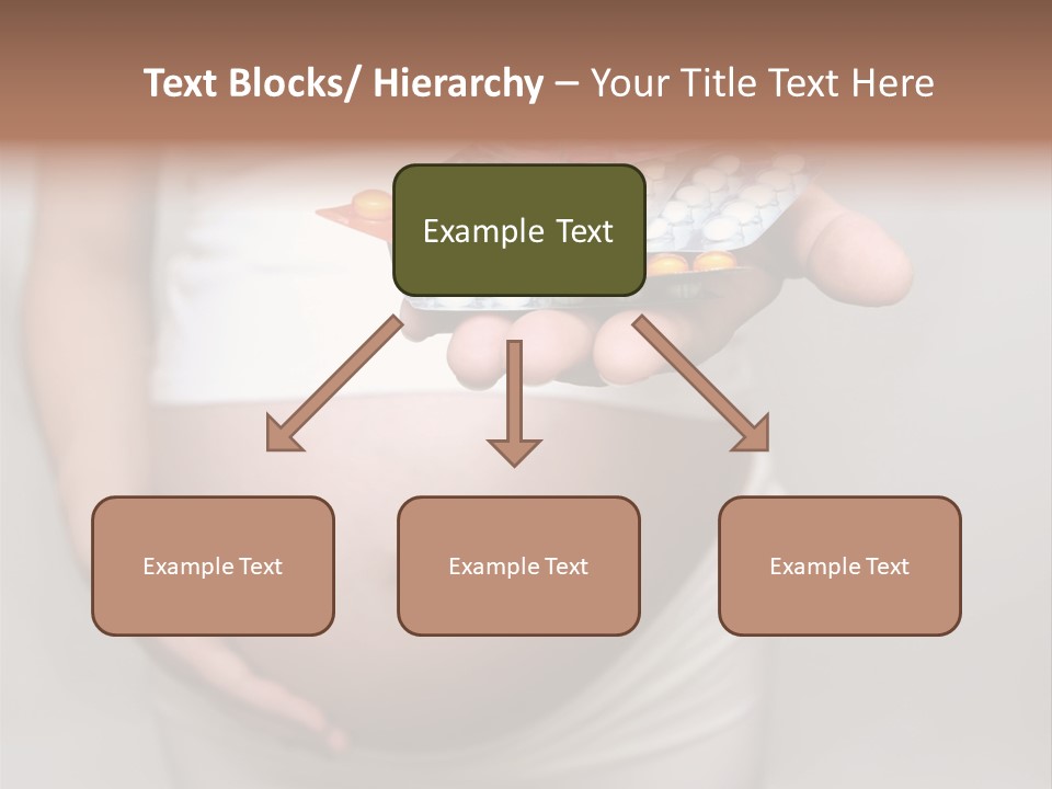 Pregnant Woman Holding Medicine. Nine Month. Third Trimester PowerPoint Template