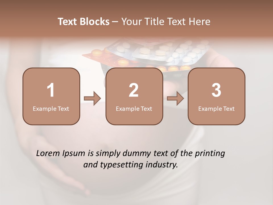 Pregnant Woman Holding Medicine. Nine Month. Third Trimester PowerPoint Template