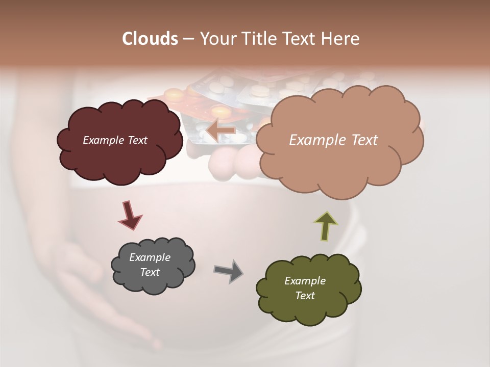 Pregnant Woman Holding Medicine. Nine Month. Third Trimester PowerPoint Template
