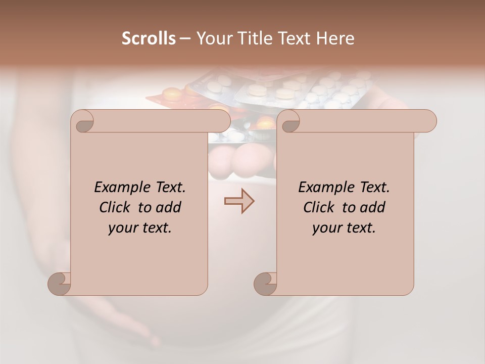 Pregnant Woman Holding Medicine. Nine Month. Third Trimester PowerPoint Template