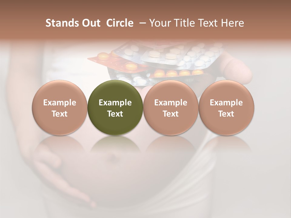 Pregnant Woman Holding Medicine. Nine Month. Third Trimester PowerPoint Template