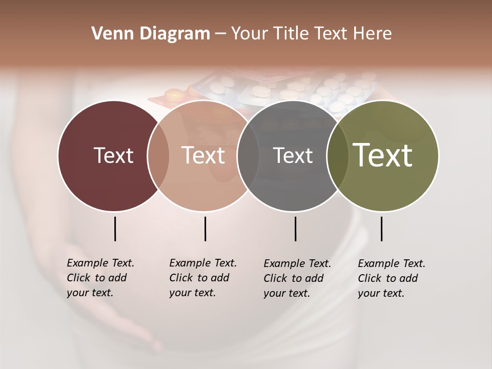 Pregnant Woman Holding Medicine. Nine Month. Third Trimester PowerPoint Template