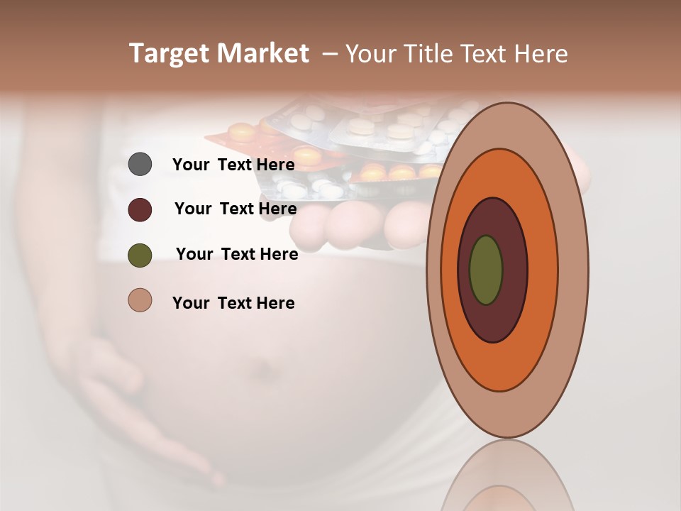 Pregnant Woman Holding Medicine. Nine Month. Third Trimester PowerPoint Template