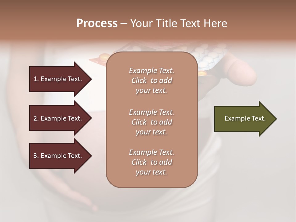 Pregnant Woman Holding Medicine. Nine Month. Third Trimester PowerPoint Template