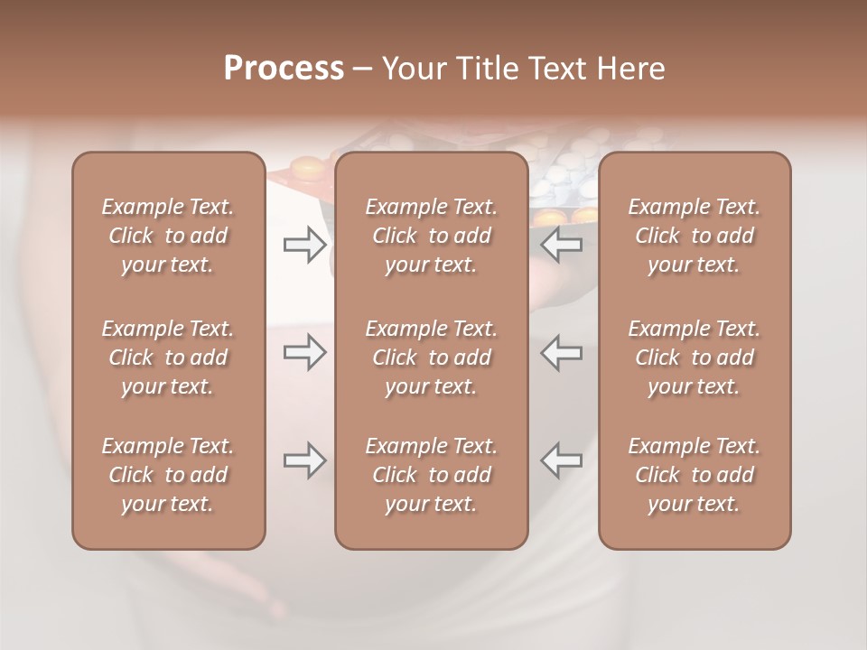 Pregnant Woman Holding Medicine. Nine Month. Third Trimester PowerPoint Template