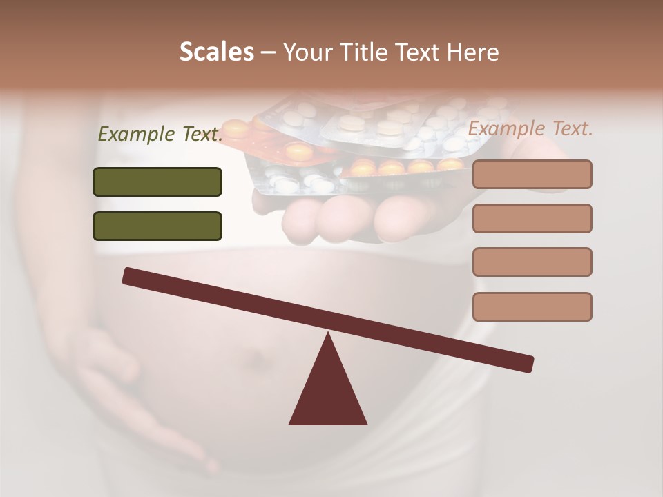 Pregnant Woman Holding Medicine. Nine Month. Third Trimester PowerPoint Template