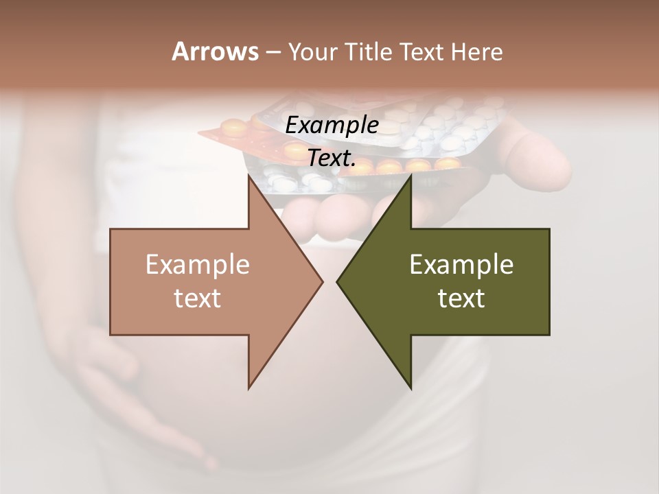 Pregnant Woman Holding Medicine. Nine Month. Third Trimester PowerPoint Template